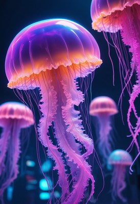 Purple jellyfish underwater