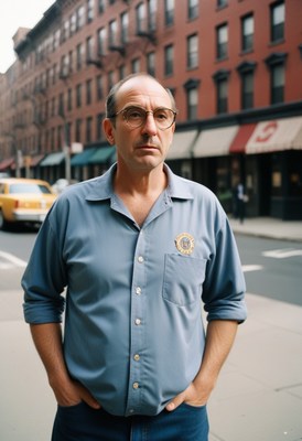 Man standing on new york city street