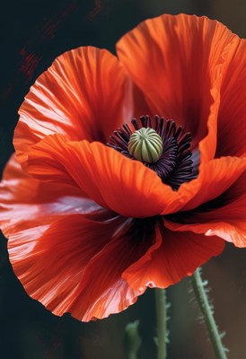 Red poppy flower close-up
