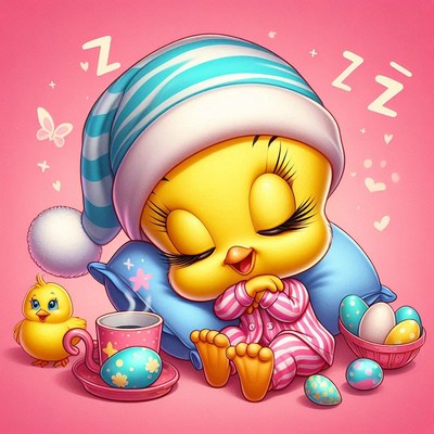 Sleepy tweety bird
