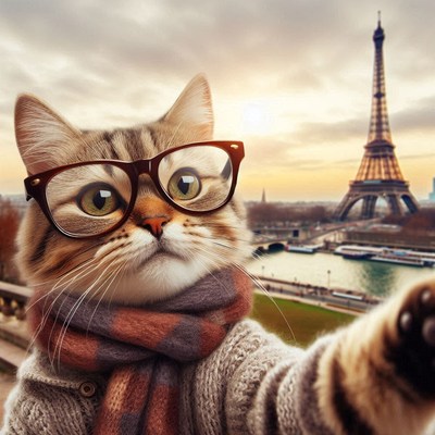 Cat selfie in paris