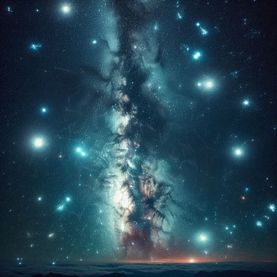 Milky way over clouds