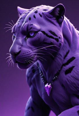 Purple ocelot portrait