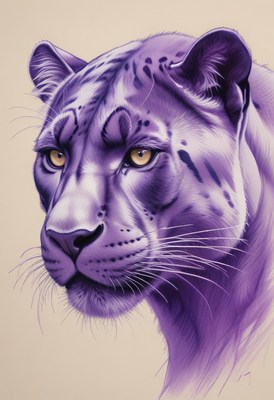 Purple panther portrait