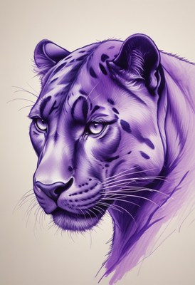 Purple leopard portrait