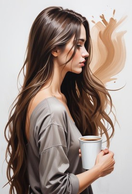 Woman holding coffee cup