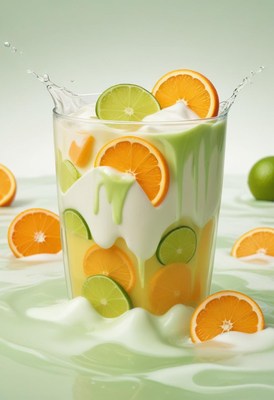 Orange and lime smoothie splash