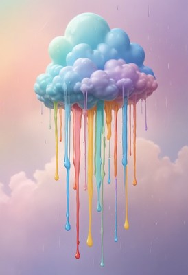 Colorful dripping cloud