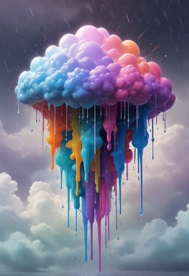 Colorful cloud rain
