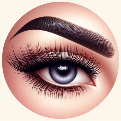 Close-up of an eye with long eyelashes