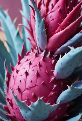 Pink and blue succulent close up
