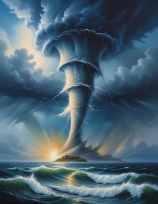 Stormy seas and a coastal tornado