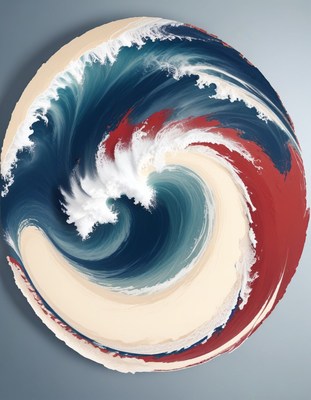 Abstract ocean wave painting