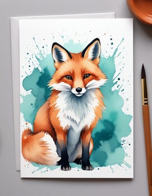 Watercolor fox illustration
