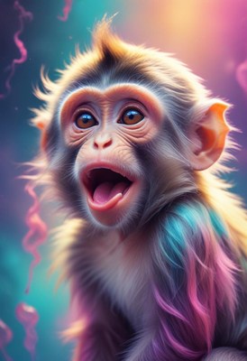 Monkey with colorful fur