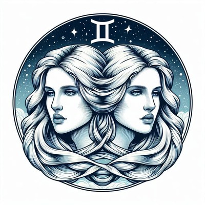 Gemini zodiac sign illustration