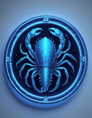 Blue illuminated scorpio constellation