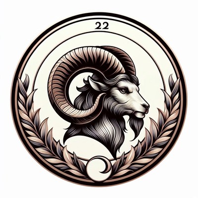 Ram illustration with laurel wreath