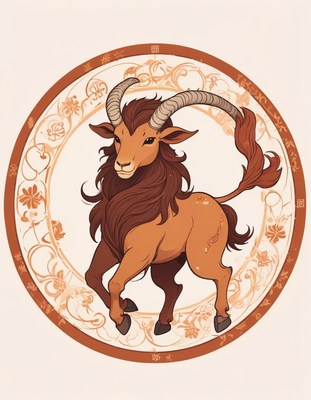Chinese zodiac goat illustration