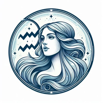 Aquarius zodiac sign illustration