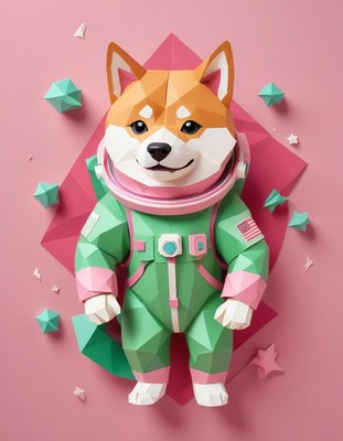 Paper shiba inu astronaut
