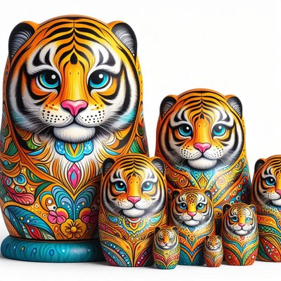 Tiger nesting dolls