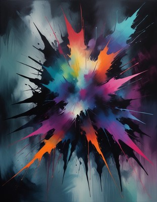Abstract colorful explosion painting