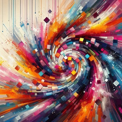 Abstract colorful swirl painting