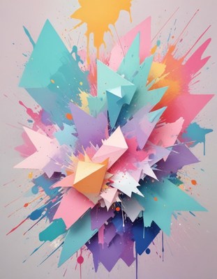 Colorful paper explosion