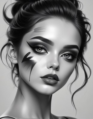 Woman with bold makeup