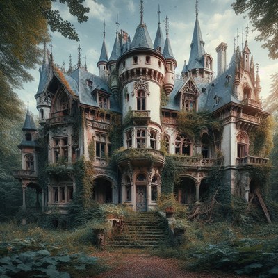 Abandoned chateau in the woods