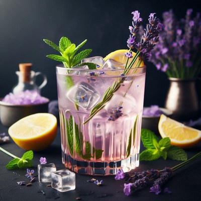Lavender lemonade with mint