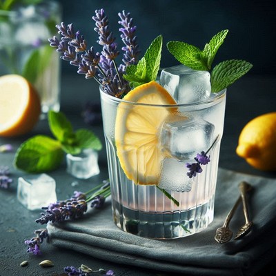 Lemon lavender iced drink