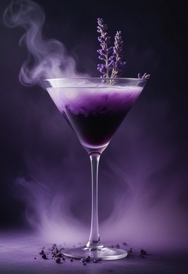 Lavender martini with smoke