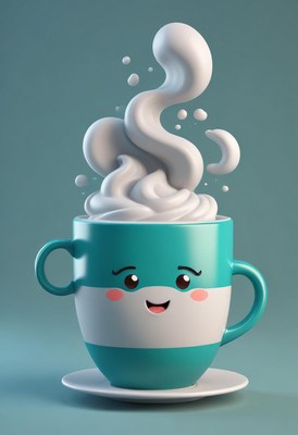 Smiling mug with whipped cream