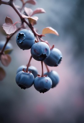 Blueberries on a branch