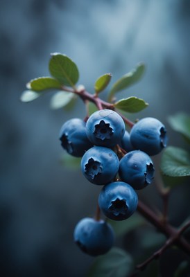 Blueberries on a branch