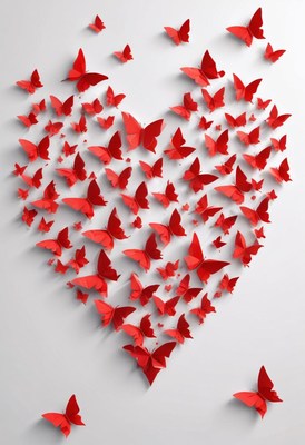 Red butterfly heart