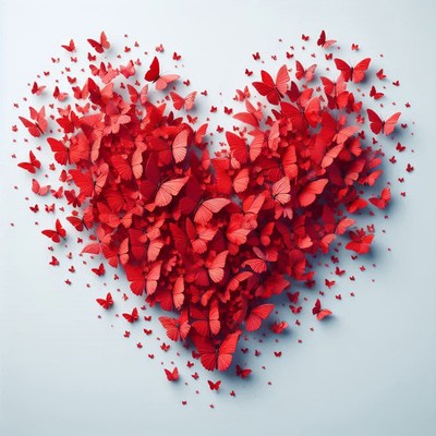 Red butterfly heart