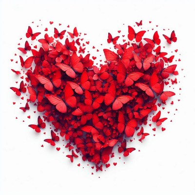 Red butterfly heart