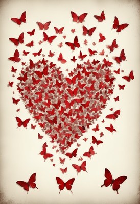 Red butterfly heart