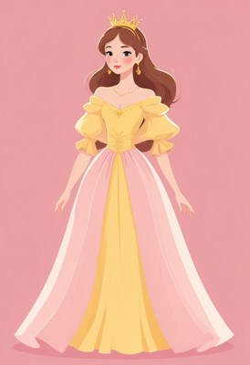 Princess in yellow gown