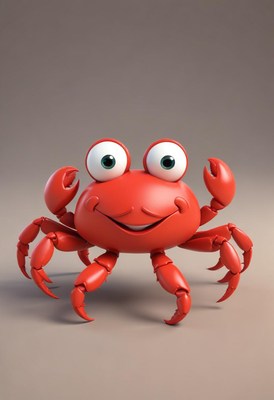 Smiling red crab illustration