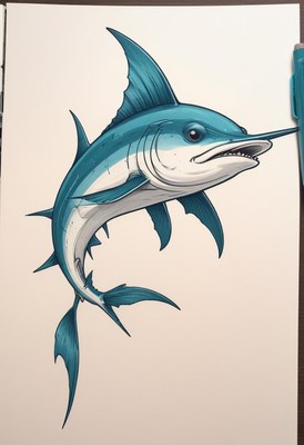 Blue marlin illustration