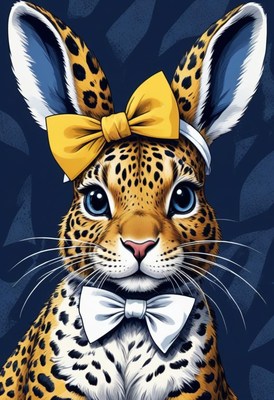 Leopard bunny portrait