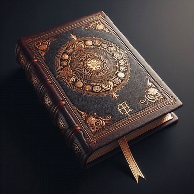 Ornate leather-bound book