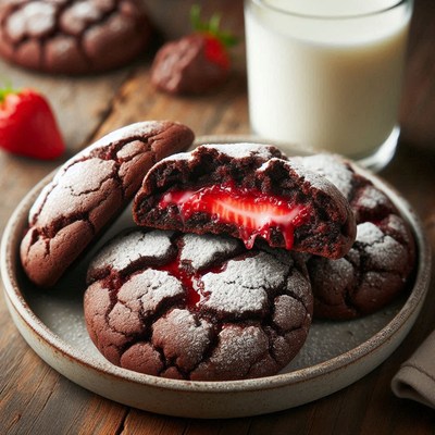 Chocolate strawberry cookies