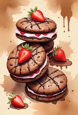 Chocolate strawberry cookies
