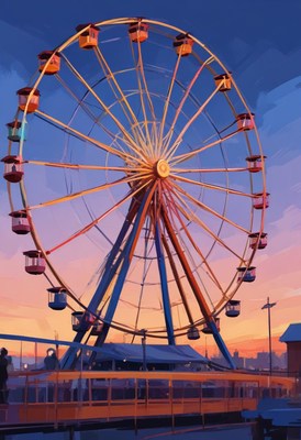 Ferris wheel at sunset