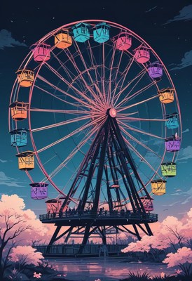 Ferris wheel at dusk